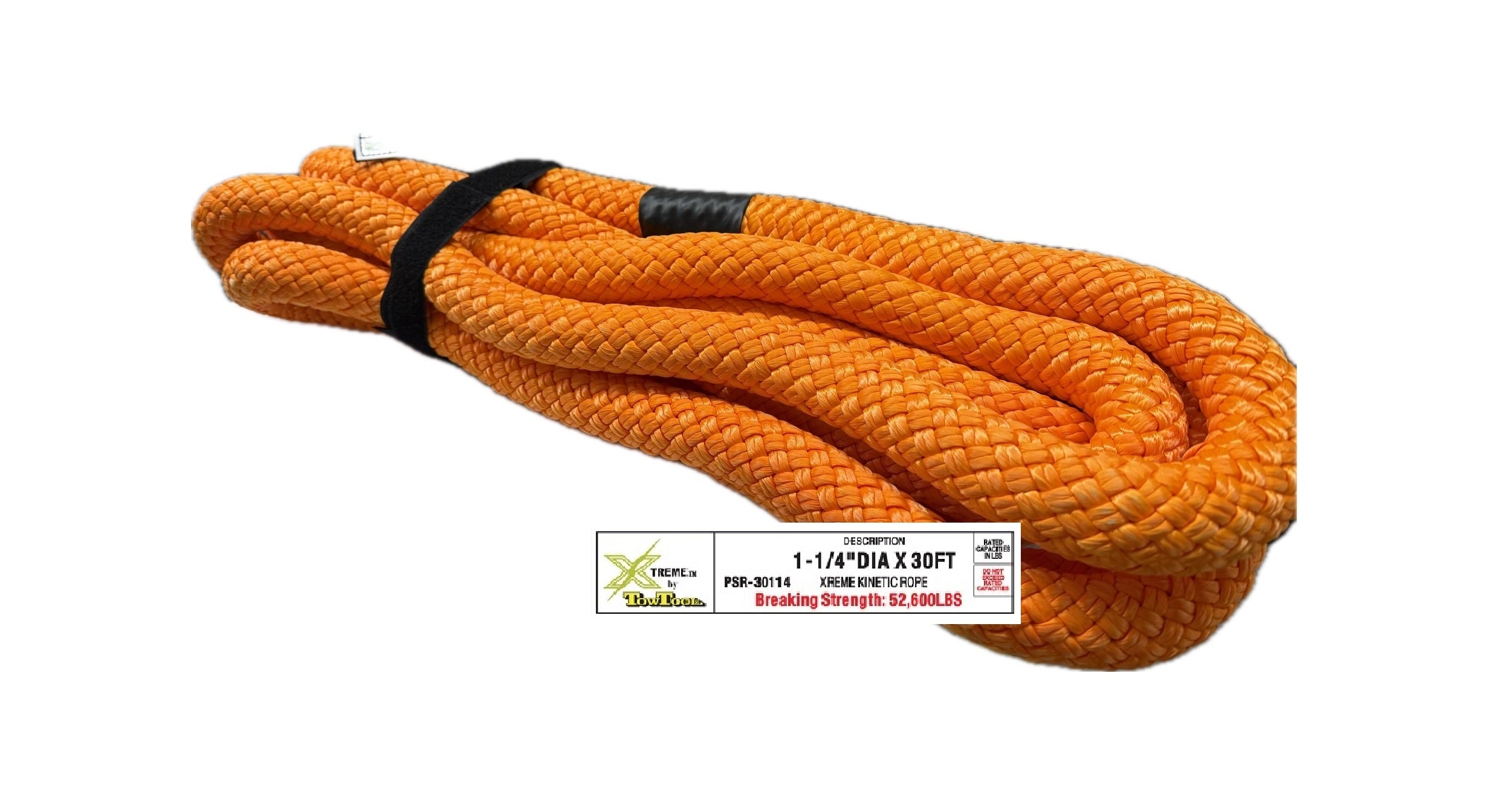 1 - ¼  x 30ft Xtreme Industrial Kinetic Recovery Rope 52,600-lbs
